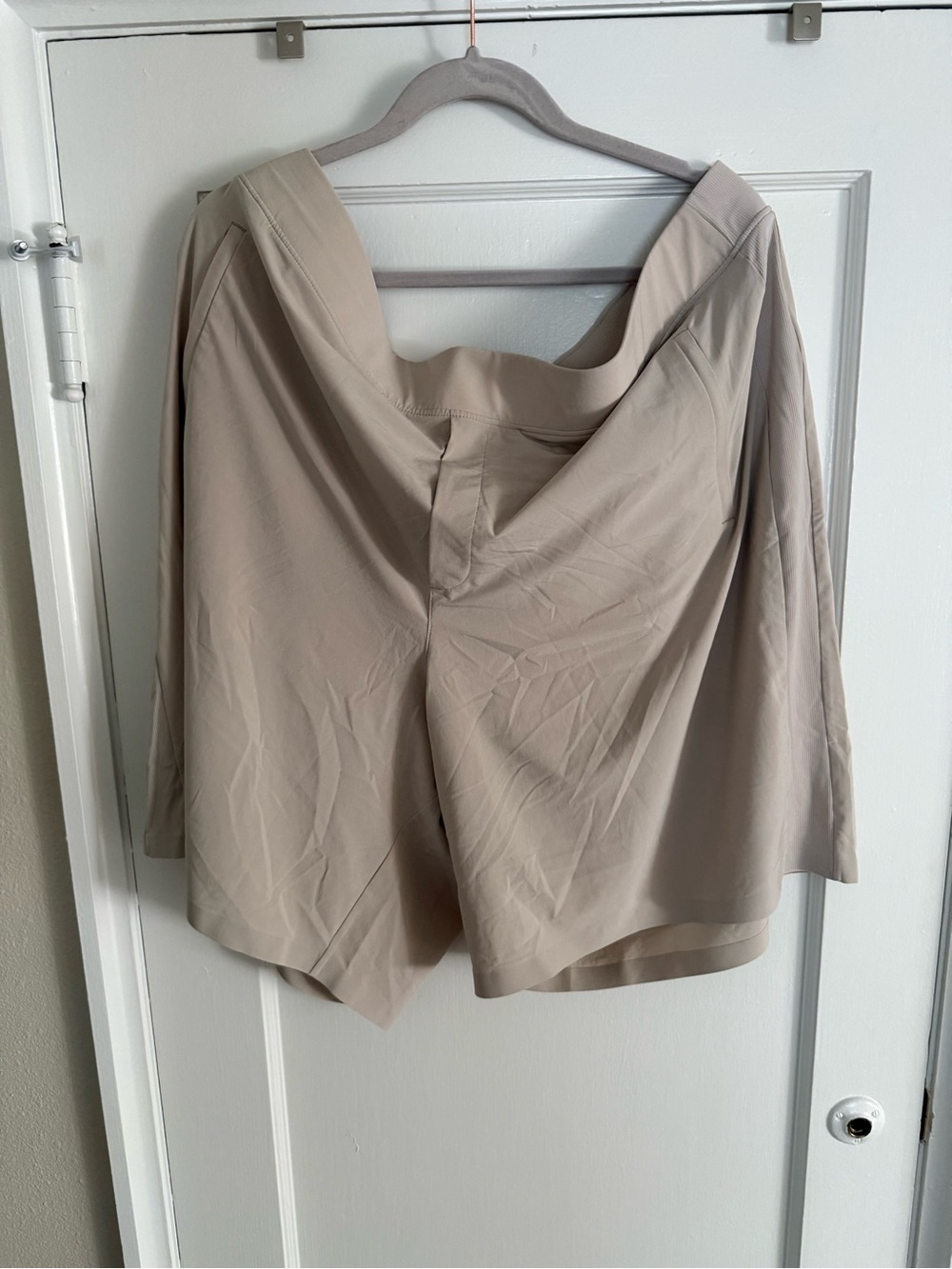 Beige Athleta Brooklyn Bermuda Shorts